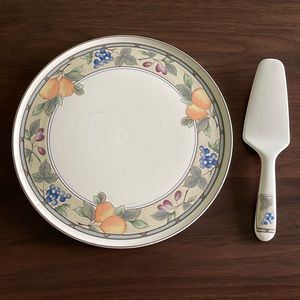 Mikasa Garden Harvest Cake Platter & Cake Spatula 🍰